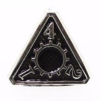 TDSO Metal Gears Silver & Black D4 Dice