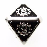 TDSO Metal Gears Silver & Black D8 Dice