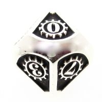 TDSO Metal Gears Silver & Black D10 Dice