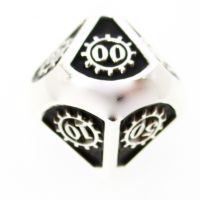 TDSO Metal Gears Silver & Black Percentile Dice