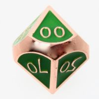 TDSO Metal Script Copper & Light Green Percentile Dice