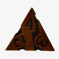 TDSO Metal Tiger Stripe Antique Gold & Black D4 Dice