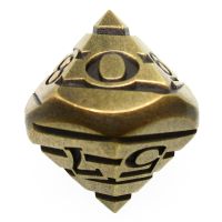 TDSO Metal Tiger Stripe Antique Gold & Black D10 Dice