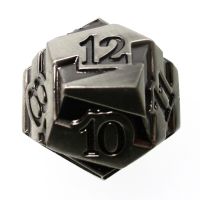TDSO Metal Tiger Stripe Antique Silver & Black D12 Dice