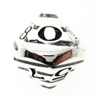 TDSO Metal Tiger Stripe Silver & Purple Mica D10 Dice
