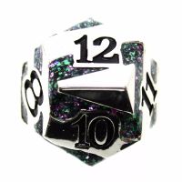 TDSO Metal Tiger Stripe Silver & Purple Mica D12 Dice