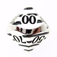 TDSO Metal Tiger Stripe Silver & Purple Mica Percentile Dice