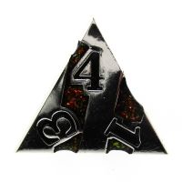 TDSO Metal Tiger Stripe Silver & Amber Mica D4 Dice