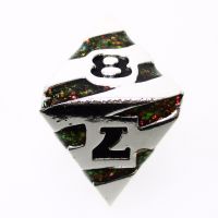 TDSO Metal Tiger Stripe Silver & Amber Mica D8 Dice