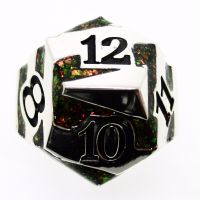TDSO Metal Tiger Stripe Silver & Amber Mica D12 Dice