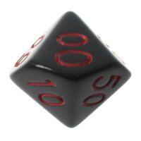 Role 4 Initiative Opaque Black & Red Percentile Dice - DISCONTINUED