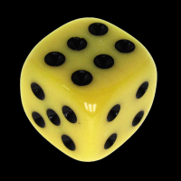 TDSO Opaque Yellow 16mm D6 Spot Dice