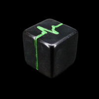 CLEARANCE Impact Opaque Black & Green Pulse - Fudge Fate D6 Dice - SECONDS