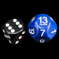 Impact Opaque Indigo Blue & White D13 Dice