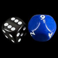 Impact Opaque Indigo Blue & White D9 Dice