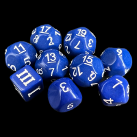 Impact Opaque Indigo & White Odd D3 - D19 Dice Set