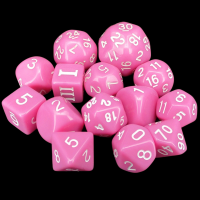 Impact Opaque Pink & White Dungeon Crawl Classics DCC 14 Dice Set