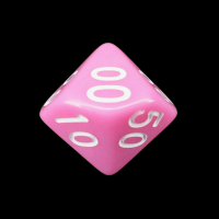 Impact Opaque Pink &amp; White Percentile Dice
