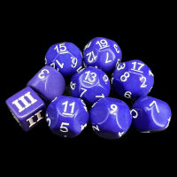 Impact Opaque Purple & White Odd D3 - D19 Dice Set