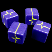 CLEARANCE Impact Opaque Purple & Yellow Pulse - Fudge Fate 4 x D6 Dice Set - SECONDS