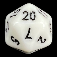CLEARANCE Impact Opaque White & Black D20 Dice - Discontinued