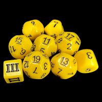 Impact Opaque Yellow & Black Odd D3 - D19 Dice Set
