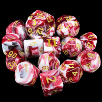 Impact Dungeon Crawl Classics DCC Opaque Red & White 14 Dice Set