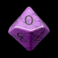 TDSO Turquoise Purple Synthetic with Engraved Numbers 16mm Precious Gem D10 Dice
