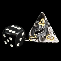 CLEARANCE D&G Marble Black & Gold JUMBO 34mm D4 Dice - OOP