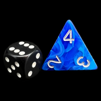 CLEARANCE D&G Marble Blue & Silver JUMBO 34mm D4 Dice - OOP