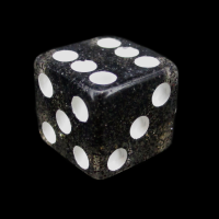 Koplow Glitter Black Square Cornered 16mm D6 Spot Dice