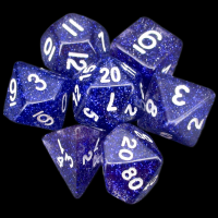 Koplow Glitter Blue 7 Dice Polyset
