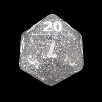 Koplow Glitter Clear D20 Dice