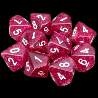 Koplow Glitter Red 10 x D10 Dice Set