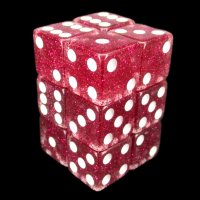 Koplow Glitter Red Square Cornered 12 x D6 Dice Set