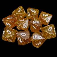 Koplow Glitter Yellow 10 x D10 Dice Set