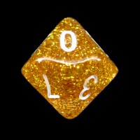 Koplow Glitter Yellow D10 Dice