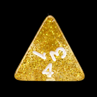Koplow Glitter Yellow D4 Dice
