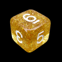 Koplow Glitter Yellow D6 Dice