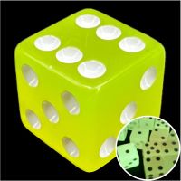 Koplow Glow in the Dark Lemon Square Cornered 16mm D6 Spot Dice