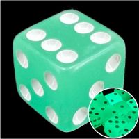 Koplow Glow in the Dark Lime Square Cornered 16mm D6 Spot Dice