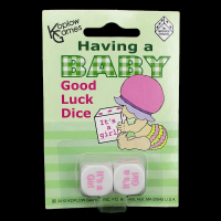 Koplow Opaque 2 x D6 Dice Game - Having a Baby Girl Good Luck