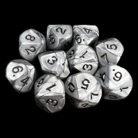 Koplow Olympic Silver 10 x D10 Dice Set
