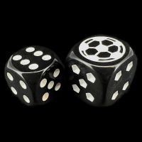 Koplow Black Football Soccer Logo 18mm D6 Spot Dice