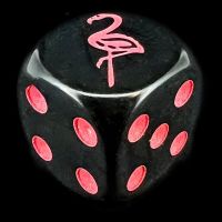 Koplow Black & Pink Flamingo Logo D6 Spot Dice