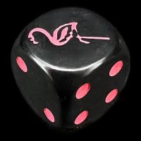 Koplow Opaque Black & Red Flamingo Animal Logo D6 Spot Dice