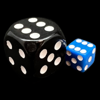 Koplow Opaque Blue & White Square Cornered 8mm D6 Spot Dice