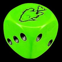 Koplow Green & Black Fish Logo D6 Spot Dice