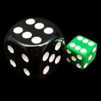 Koplow Opaque Green & White Square Cornered 8mm D6 Spot Dice