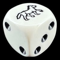 Koplow White & Black Horse Logo D6 Spot Dice